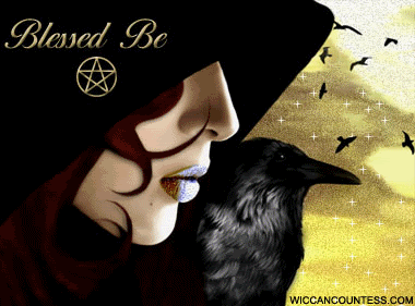 BlessedBeRavenWoman.gif raven blessings image by altarbooks