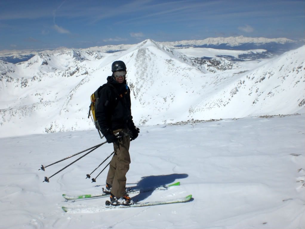 Carl on the summit, Democrat behind him (Photo: Ben Conners)