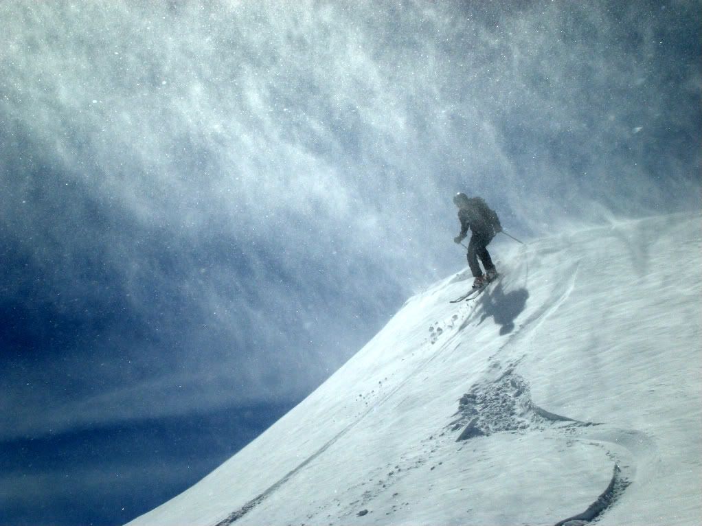 Off the summit cornice (Photo: Carl Dowdy)