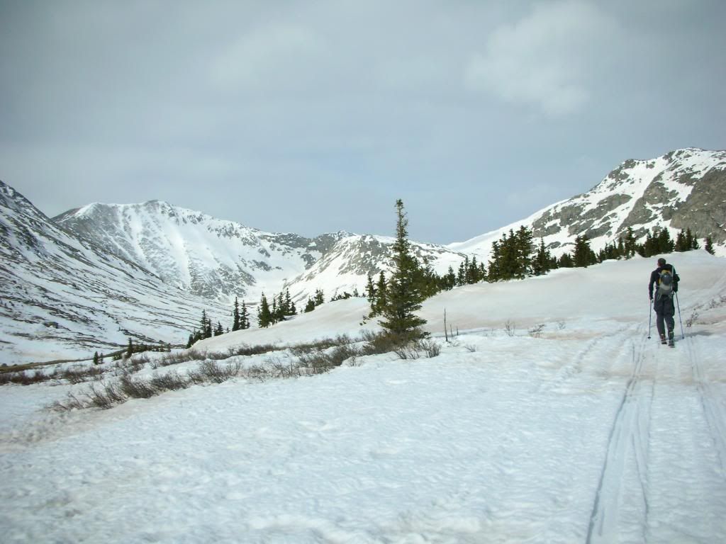 Skinning in Platte Gulch, 8:45am (Photo: Ben Conners)