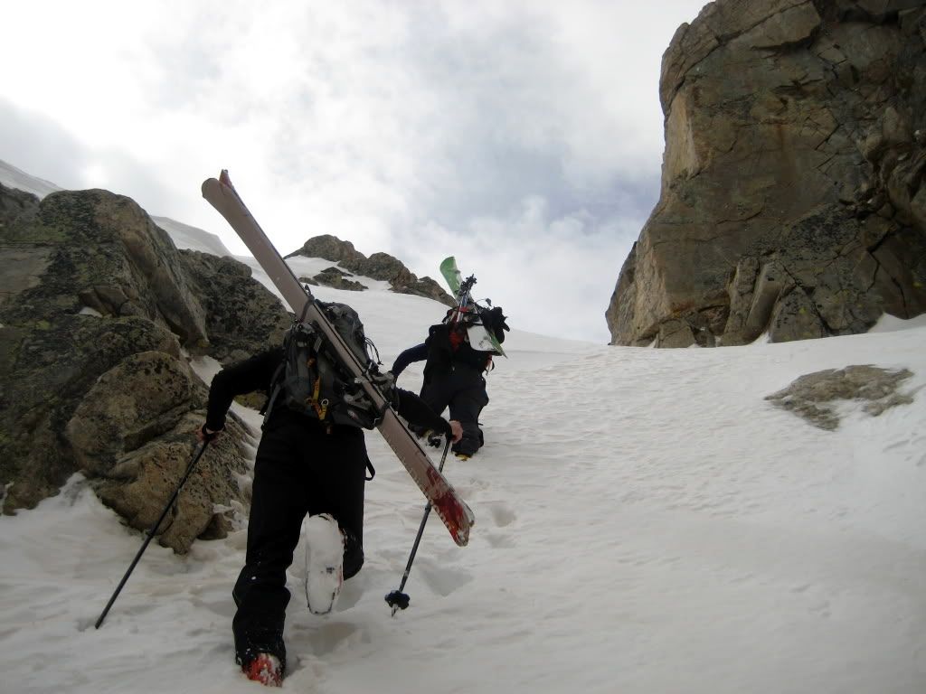 Starting the boot up the face (Photo: Brian Miller)