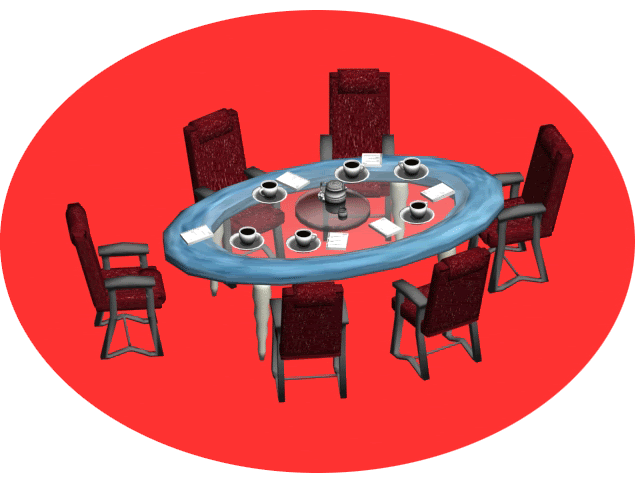 D2k Blue marble conference table 8 poses