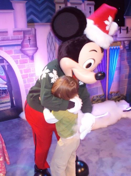 Mickey gives James a big hug, for the 5th time that weekend