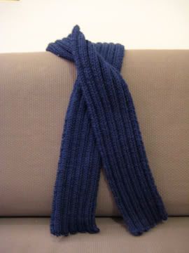 Blue rib scarf