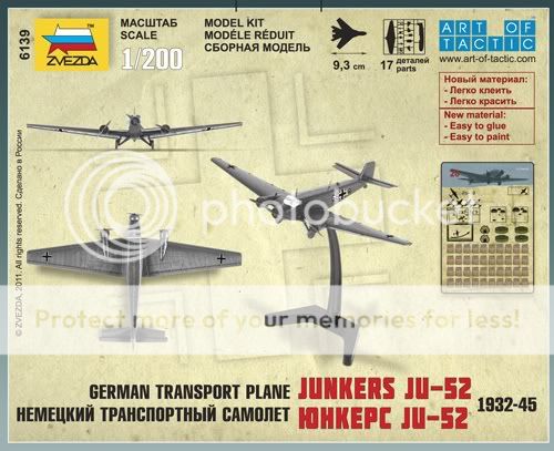 ZVEZDA 1/200 6139 German Transport Plane Jumkers Ju 52 Ju52 Snap Fit 